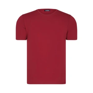 T8569 DEWBERRY BIKE COLLAR MEN'S T-SHIRT-PLAIN BURGUNDY