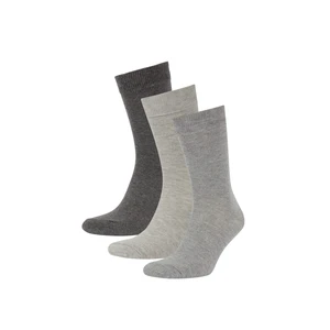 DEFACTO Men's Cotton 3-pack Long Socks