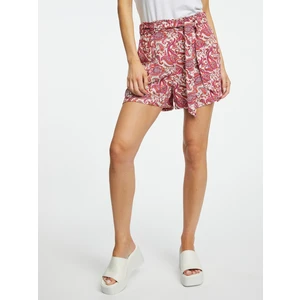 Orsay Creamy Pink Women Patterned Shorts - Women