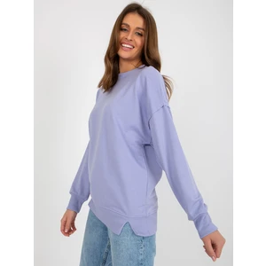 Light purple loose hoodie with slits