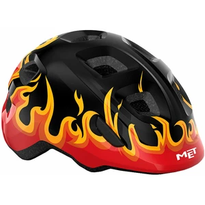 MET Hooray Black Flames/Glossy S (52-55 cm) Casque de vélo enfant