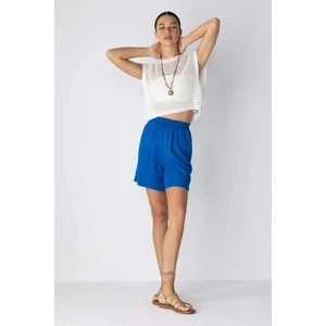 DEFACTO Paperbag Waist Wide Leg Linen Blended Shorts