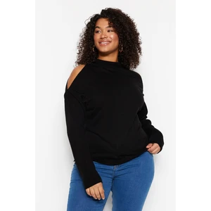 Trendyol Curve Black Cut Out Detailed Knitwear Sweater