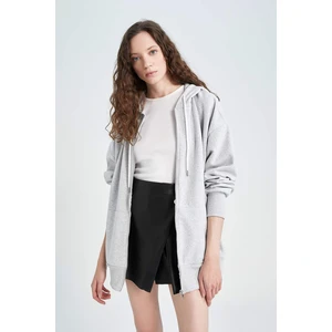 DEFACTO Oversize Fit Hooded Cardigan