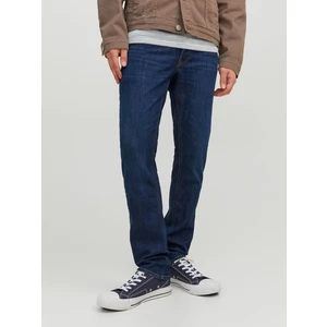 Tmavě modré pánské slim fit džíny Jack & Jones Glenn - Pánské