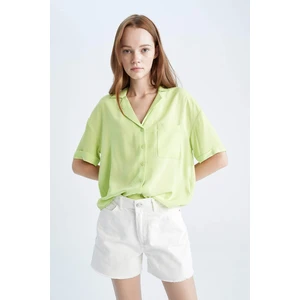 DEFACTO Relax Fit Pajama Collar Short Sleeve Shirt