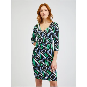 Orsay Green-Black Women Patterned Sheath Dress - Women