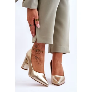 Classic Heeled Pumps Gold Elizabeth