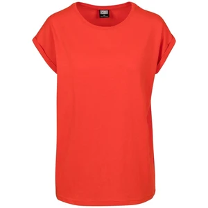 Women's T-shirt with extended shoulder blood orange