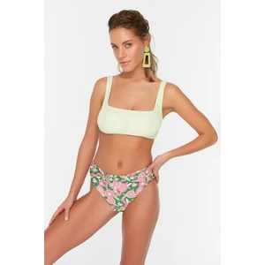 Trendyol Pink Floral Pattern Bikini Bottom