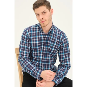 G741 DEWBERRY MEN'S SHIRT-LACİVERT-BLUE