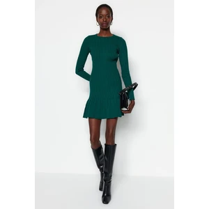 Trendyol Emerald Green Mini Knitwear Crewneck Dress