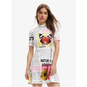 White Women Patterned Dress Desigual Newspaper - Women