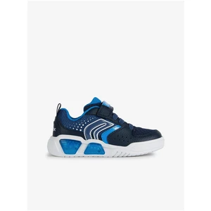 Dark Blue Boys Sneakers with Glowing Geox Sole - Boys