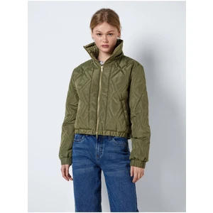 Khaki Ladies Quilted Bomber with Collar Noisy May Ziggy - Women