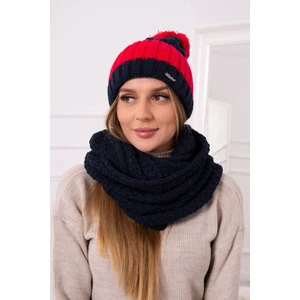 Women's Fleece Set Lena K216 Dark Blue + Red