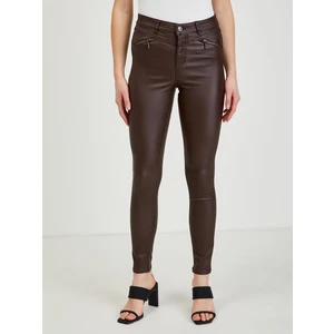 Dark brown women's leatherette pants ORSAY - Ladies