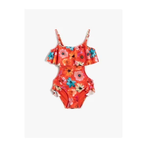 Koton Floral Pattern Ruffled Swimwear