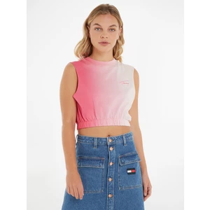 Růžový dámský crop top Tommy Jeans - Dámské