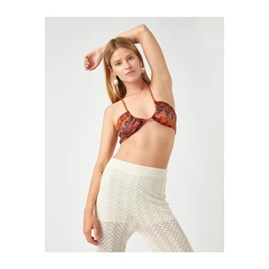 Koton Textured Bikini Top Halter Neck