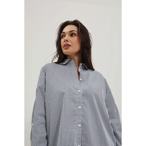 LADIES SHIRT L-KO-4016 BÍLÁ_NAVY