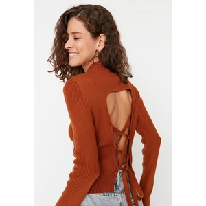 Trendyol Sweater - Brown - Fitted