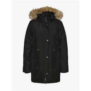 Black Parka hooded and faux fur Noisy May Molly - Women