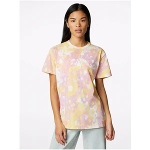 Yellow-Pink Women's Patterned T-Shirt Converse - Women