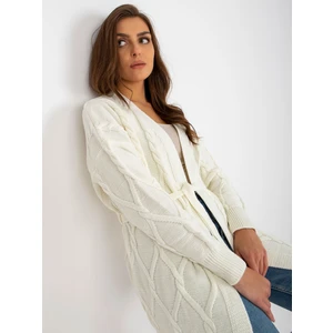 Ecru long cardigan with braids RUE PARIS