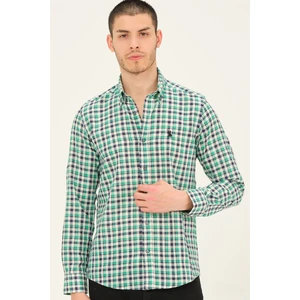 G761 DEWBERRY MEN'S SHIRT-LACİVERT-GREEN