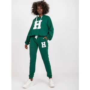 Dark green two-piece sweatshirt set made of Natela cotton