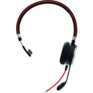 Náhlavná sada mono Jabra Evolve 40 MS Mono, stereo, káblový, čierna, červená