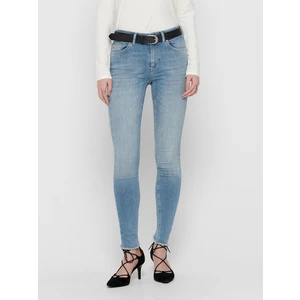 Light Blue Shortened Skinny Fit Jeans ONLY Blush - Women