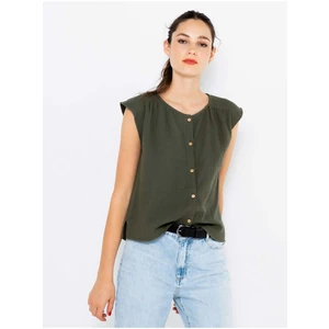 Khaki top with buttons CAMAIEU - Women