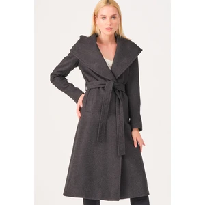 Z6679 DEWBERRY DAMSKIE COAT-ANTHRACITIS