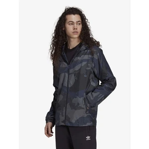 Blue-Black Men's Patterned Lightweight Hooded Jacket adidas Originals Camo W - Men's