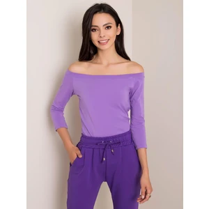 Violet blouse with bare shoulders