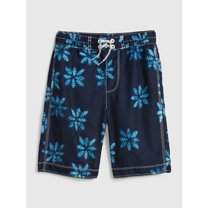 Modré klučičí dětské plavky recycled print board shorts GAP