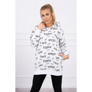 Sweatshirt with inscriptions white