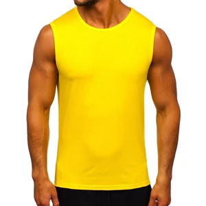 Žluto-neonové pánské tílko tank top bez potisku Bolf 99001