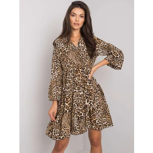 Beige and black leopard print dress from Malaya