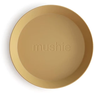 Mushie Round Dinnerware Plates talíř Mustard 2 ks