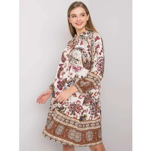 Ecru dress with paisley pattern Katrice OCH BELLA