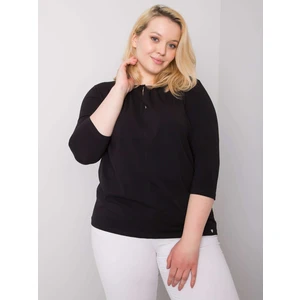 Black cotton plus size blouse