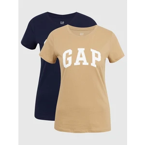 Beige women's T-shirt GAP Logo franchise classic t-shirt, 2pcs