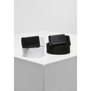 Canvas belt Kids 2-Pack black+white