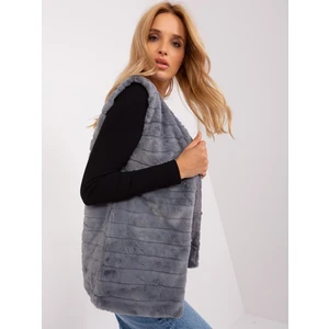 Grey women's fur vest OCH BELLA