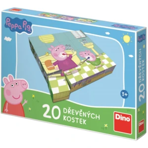 Dřevěné kostky Peppa Pig: Veselý den – 20 kostek