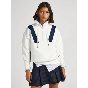 White Women's Zipper Sweatshirt Pepe Jeans Celia - Women