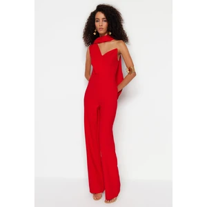 Trendyol Red Lined Woven Jumpsuit